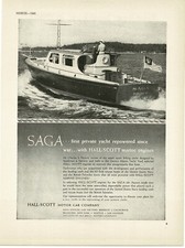 1946 HALL-SCOTT Marine Engines on Saga a sport fishing yacht Vintage Print Ad picture