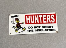 VINTAGE 12” REDDY WATT HUNTERS PORCELAIN SIGN CAR OIL GAS MOTORCYCLE TRUCK picture