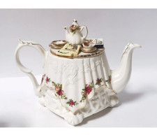 Royal Albert Old Country Roses Paul Cardew Artist's Palette Large Teapot Mint picture