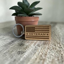 Laser Engraved Veteran Keychain, Veteran Gift/ Party Favor picture