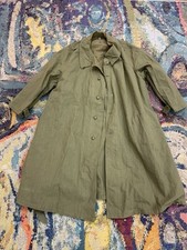 WWII French Army Trench Motorized Coat Motorcycle Jacket Canvas Olive Green picture