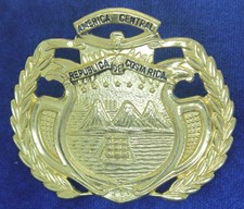 Defunct COSTA RICA Police Hat Badge W-9 picture