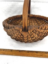 antique basket small splint ash carry hand made berry original excellent 1800s picture