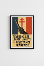 French Resistance WWII Poster - Révérons les Leaders - 24x36 RARE Reprint picture