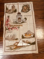 Vintage Pure Linen Tea Towel Fast Colours Australia 17”x30” picture