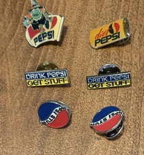 Vintage 1990's Pepsi Enamel Lapel Pin Lot Of 6-Pepsi Stuff-Diet Pepsi-Witch picture