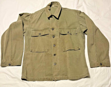 1940s WWII 36R US Army Jacket HBT Herringbone Twill Gas Flap 13 Stars Shirt Coat picture