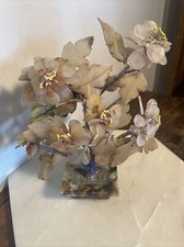 Beautiful 9” Jade Bonsai With Multi Colored Stones picture