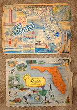 Vintage 70 s Florida Souvenir Map Florida Souvenir Maps resturant place mat picture