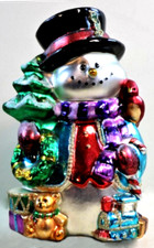 Vintage Christmas Holiday Snowman Mercury Blown Glass HUGE Statue Gift Decor picture