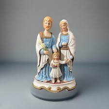 Vintage  Large Holy Family Joseph Mary Baby Jesus Porcelain Statue Holy picture