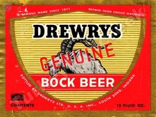 Drewrys Bock Beer Label 9