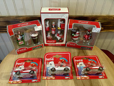 Vintage Coca-Cola Christmas Ornament Diecast Car Lot Cavanagh Majorette 6pc New picture