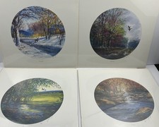 Sanford Fisher Signed Prints Cree Indigenous Art Four Seasons Wildlife Set Of  4 picture