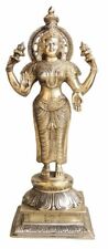 Laxmi Ji Statue With Handwork Brass Antique Finish Decorative Showpiece 17 Inch picture