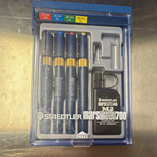 Staedtler Marsmatic 700 Technical Pen Set w/ 745 Drafting Film & Ink Bottle picture