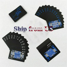Plastic Poker Playing Cards Table Game Magic Props Durable Waterproof PVC Black picture