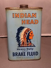 1959 Indian Head 89E Brake Fluid Hydraulic Can 1 Quart Qt 7