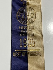 1935 Kansas City Missouri AKC Kennel Club Dog Show Vintage Ribbon Fair picture