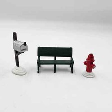Vintage Department 56 Metal Bench, Mailbox, and Fire Hydrant picture