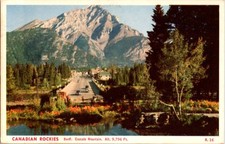 Banff AB postcard BANFF TOWN & CASCADE MOUNTAIN CANADIAN ROCKIES o/10 BE2758 picture