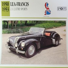 Lea Francis Picture Detail Collector Card Original Vintage Car Decor     picture