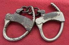 Vintage Mattatuck Manufacturing Co Nickel Plated Handcuffs No Key picture