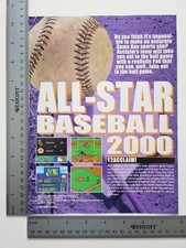 All Star Baseball 2000 Advertisement Original Print Ad / Poster Game Gift Art picture