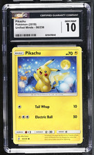 2019 POKEMON SUN & MOON UNIFIED MINDS #56 PIKACHU CGC GEM MINT  10 picture