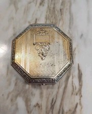 Antique 1920s Engravable De Meridor Flapper Blush Lazell Makeup Metal Compact picture