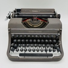 Vintage 1949 Underwood Champion Portable Manual Typewriter w/Case SN# G1819615 picture