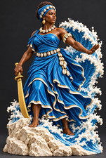Yemaya Okute 10 Inch Filament 3D Printed Statue | Ocean Warrior picture
