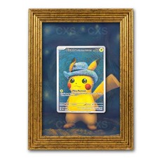 Van Gogh Pikachu with Grey Felt Hat 085 Gold Frame and Art Insert No. 2 picture