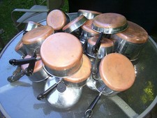 ​VINTAGE REVERE WARE COPPER BOTTOM COOKWARE ~ LOT OF 30 PCS ~ POTS ~ PANS & LIDS picture