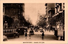 Street Scene, Buses, Early Automobiles Montevideo, Uruguay Circa 1925 Postcard picture