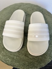 adidas Adilette Platform Slides Chalk White Women's Size 9 picture