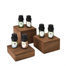 MOOCA Wooden Display Risers Set - 3 Different Height Stands, Brown picture