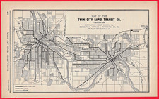 1895 Twin City Rapid Transit Co. Map Minneapolis St. Paul Street Railway picture