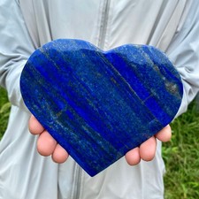 442G Natural Lapis Lazuli Heart Crystal Energy Healing Wealth Attraction Decor picture