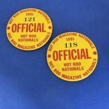 Vtg 1981 Hot Rod Magazine Nationals Official Pin Pinback #118 #121 Rare picture