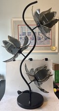 VTG Anthony Cal. Hollywood MCM Regency 1970's Lotus Flower Standing Lamp 36” A++ picture