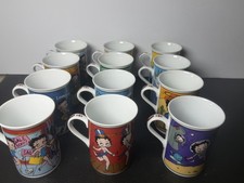 Mint Betty Boop Fine Porcelain Collector Mugs Complete Set 12 Vintage picture