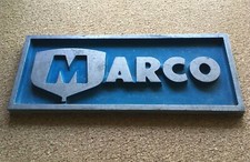 Vintage MARCO Products Commercial Fishing Cast Metal Sign Seattle Maritime Boat picture