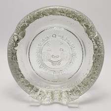 MCM Wheaton Nuline Clear Glass Cigar Ashtray Vintage 1965-73 Smiling Sun 7.25