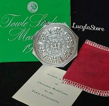 Vintage 1977 Towle STERLING Pendant Christmas Ornament Seven Swans Swimming Box picture