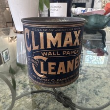Antique 1920s Climax Wall Paper Cleaner Tin Unopened Cleveland Ohio USA picture
