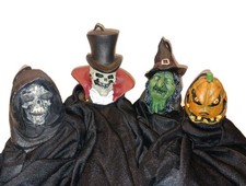 Vintage Lot Of 4 Paper Magic Halloween Hanging Figures 15