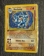 1999 Pokémon Base Set Machamp Holo 8/102 English Wizards Trading Card picture