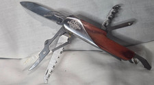 Vintage Guidesman 11 in 1 Wood Handle Multi-Tool Pocket Knife picture