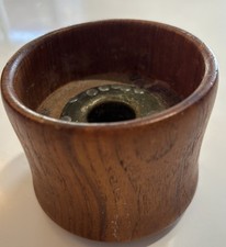 Thailand Vintage MCM Dolphin Genuine Teakwood Candle Holder picture